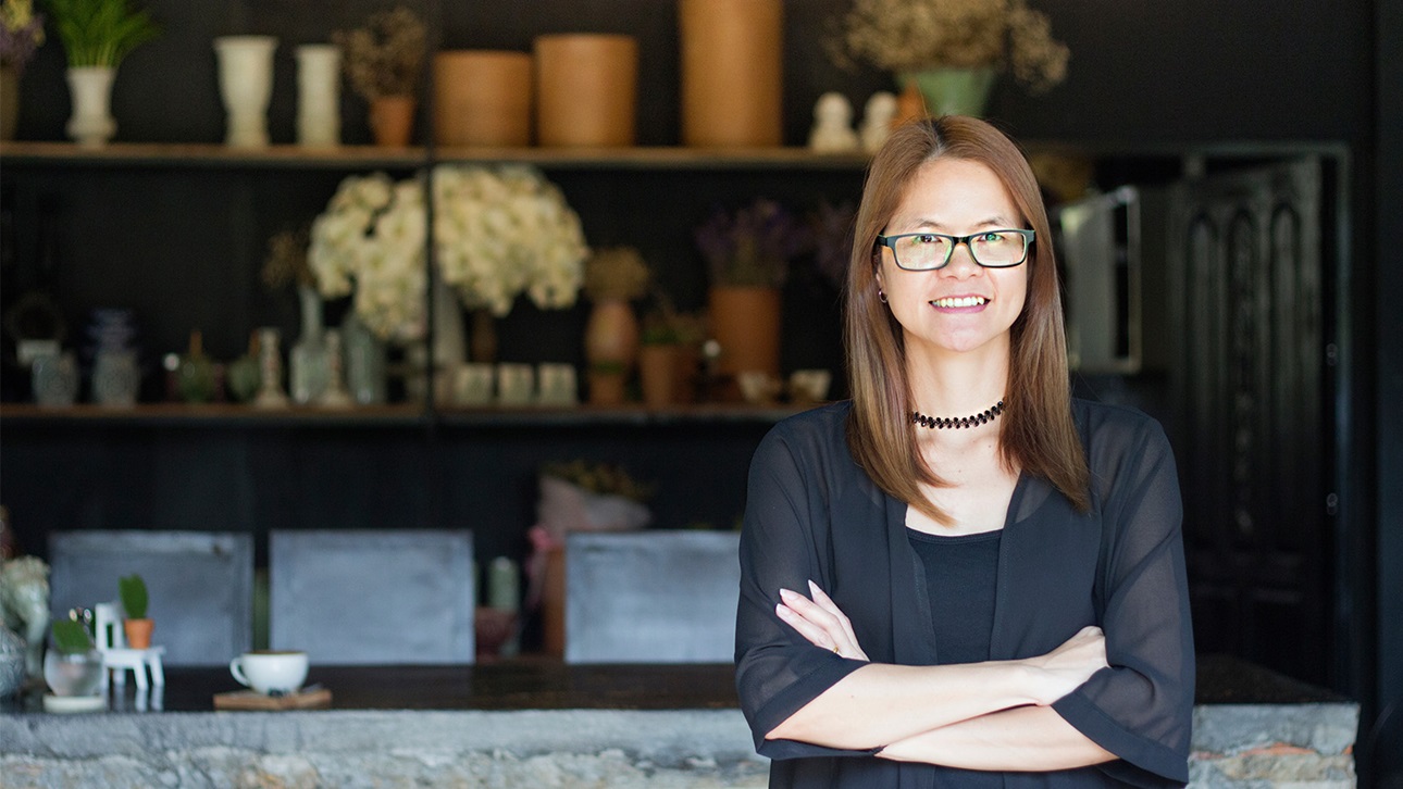 Asian business owner